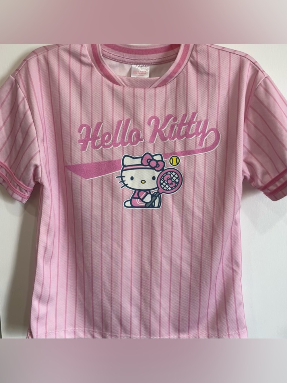 Cute Hello Kitty Pink Striped Tennis Jersey -Size 10/12